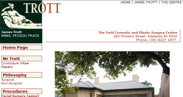 Site snapshot - The Trott Cosmetic & Plastic Surgery Centre
