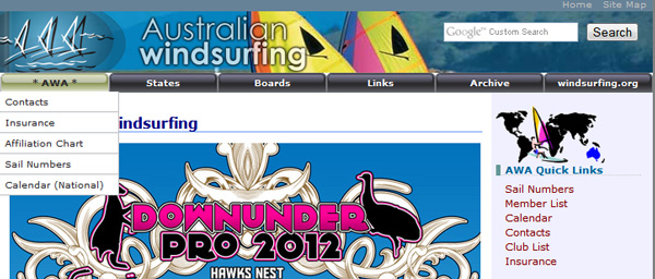 Site snapshot - Australian Windsurfing